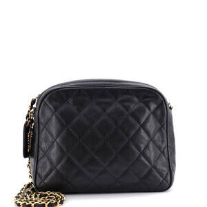 Chanel Medium Vintage Chain Camera Bag Quilted Caviar
